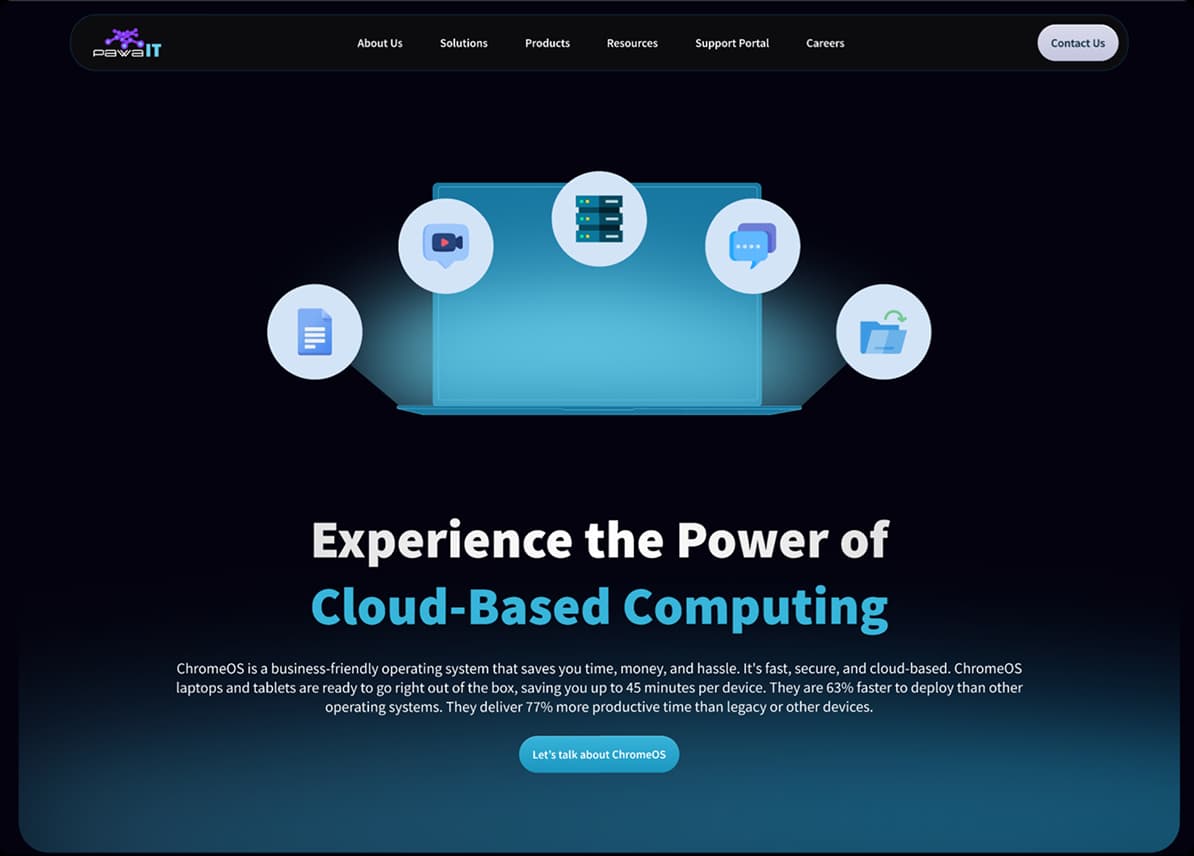 Screenshot of Google ChromeOS webpage