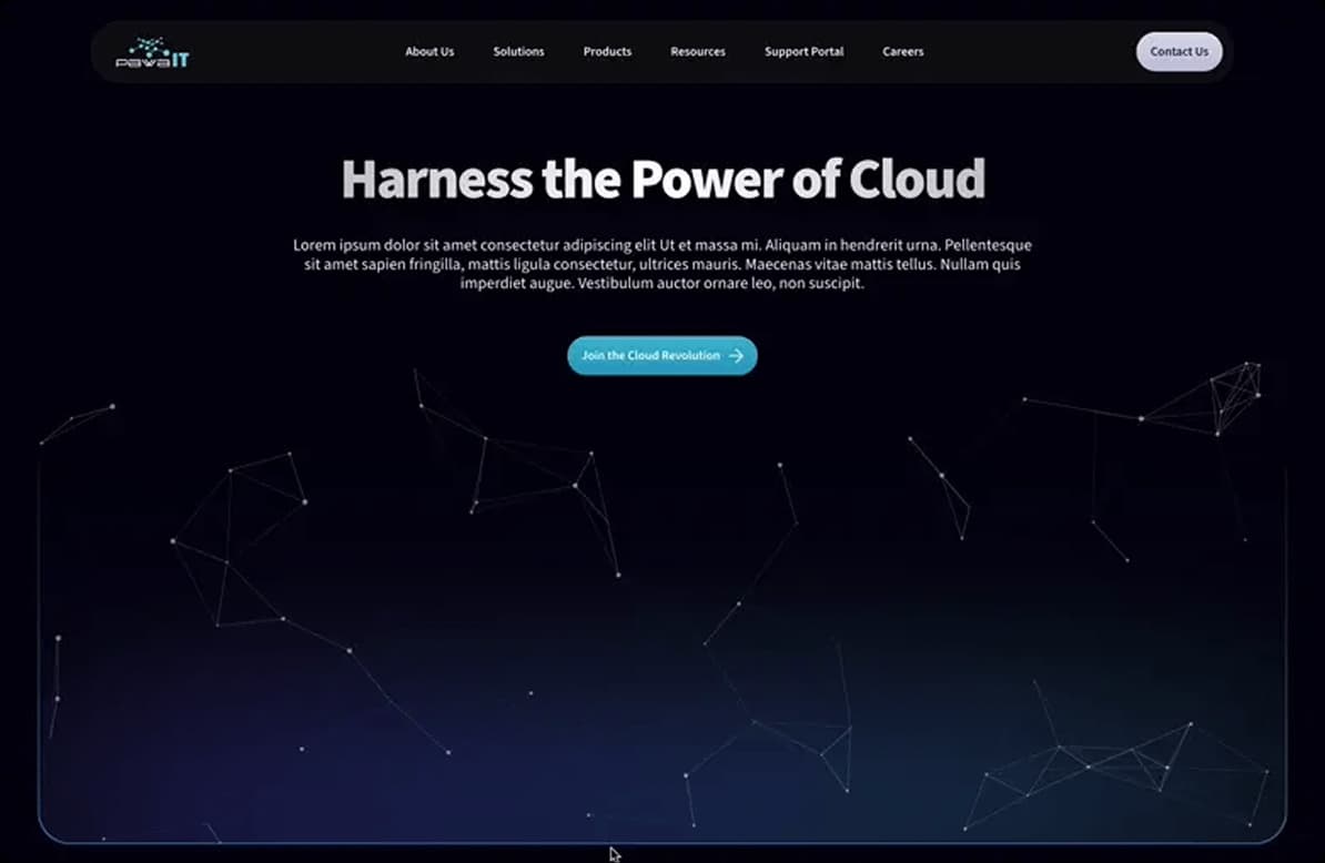 Screenshot of homepage after redesign